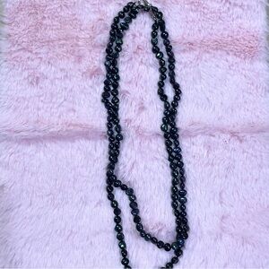 Handmade Genuine Black Baroque South Sea Pearl Layering Necklace 20” Peacock 17”